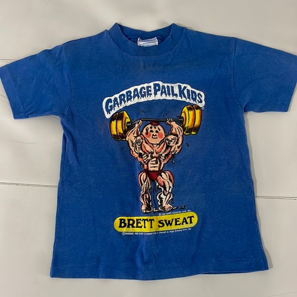 Vintage blue Garbage Pal Kids Brett Sweat tee shirt 80s - Picture 1 of 6